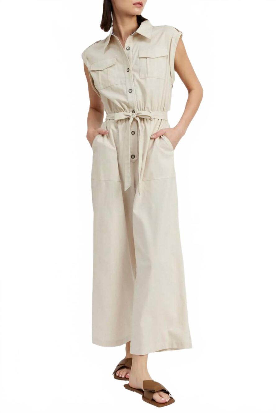 NEW EN SAISON daytona wide leg romper in linen
